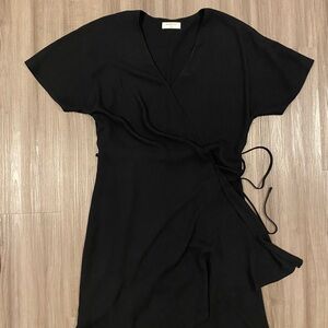 Elegant Black Wrap Dress size medium from Babaton